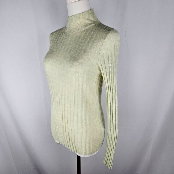 NEW! Madewell Alpaca Blend Mockneck Sweater Heather Jade Slim Fit Soft - Picture 2 of 9